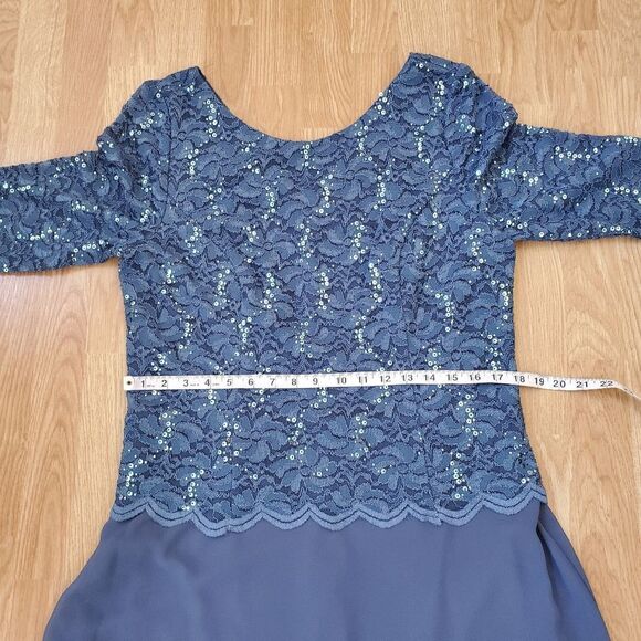 ALEX EVENINGS | 3/4 Sleeve Stretch Lace Bodice - Picture 11 of 14